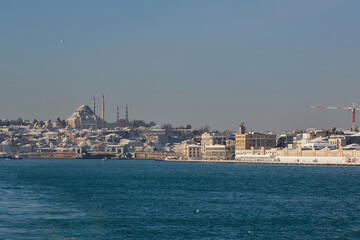 View of the historical part of Istanbul and the Bosphorus. Turkey