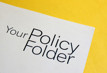 Policy folder on isolated background.