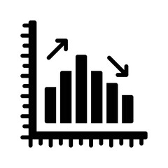 economic recession related graph and arrow with graph lines vectors in solid design,