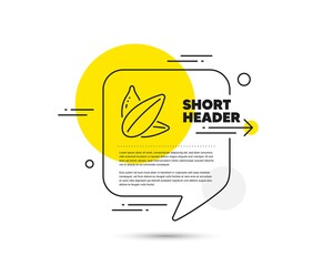 Sunflower seed line icon. Speech bubble vector concept. Tasty seeds sign. Vegan food symbol. Sunflower seed line icon. Abstract bubble balloon badge. Vector