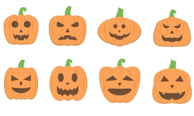 Illustration vector design of pumpkin halloween set