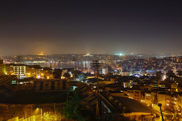 Fototapeta na wymiar Night city of dreams. Istanbul, Turkey.