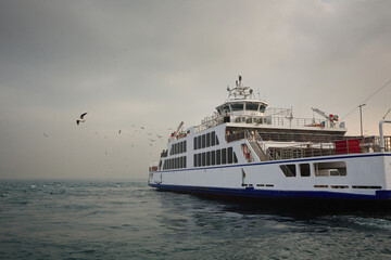 Obraz premium The sea ferry into the sea. Bosphorus. Istanbul.