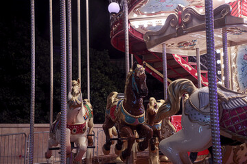 Fototapeta na wymiar Carousel at Night