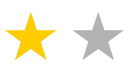 Obraz premium Set of Golden and Grey Review or Feedback Stars. Vector Image.