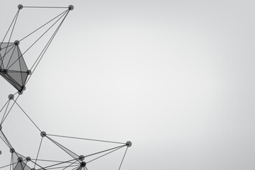 Abstract Polygonal Space Gray Background. Technology connecting dots and line.