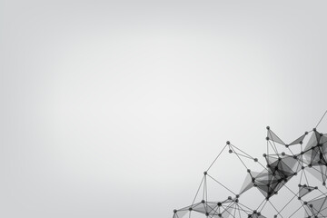 abstract low poly lines mesh white. Background Technology connecting dots and line.