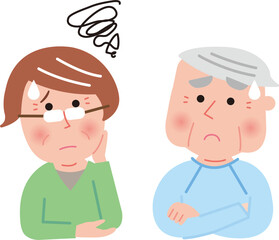 困ったシニア男女