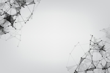 Vector banner design, Global network connection. Geometric connected. Background Technology connecting dots and line.