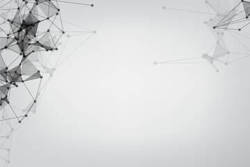 Vector banner design, Global network connection. Geometric connected. Background Technology connecting dots and line.