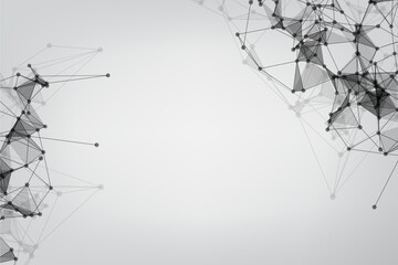 Vector banner design, Global network connection. Geometric connected. Background Technology connecting dots and line.