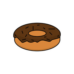 Donut icon vector. Glazed cake with a hole vector icon. Doughnut icon symbol illustration. Simple design on white background.