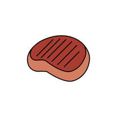 Steak icon isolated on white background. Steak on the bone. Symbol, logo illustration.