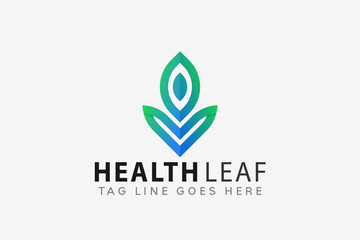 Health Nature Leaf Logo Design Vector Illustration