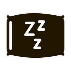 Cozy Pillow For Sleeping glyph icon vector. Cozy Pillow For Sleeping Sign. isolated symbol illustration