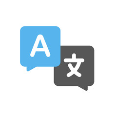 Fototapeta premium Translate icon. Flat illustration. Japanese alphabet with translate icon for site design. Vector illustration.