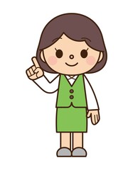 指差し 社員 女性