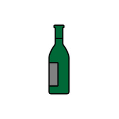 The wine bottle icon. Bottle symbol. Flat Vector illustration