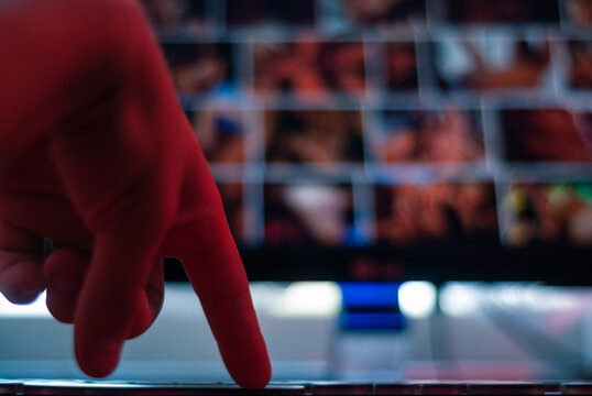 monitor with prohibited content when the user's fingers are browsing an illegal site on the Internet,