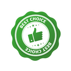 Best choice on white background. Green recommended banner. Vector illustration.