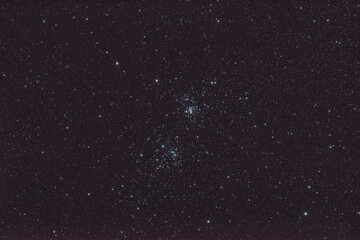 High Resolution Picture of Double Cluster Night Sky Photography