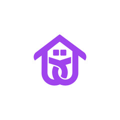 abstract letter bd roof home symbol flat geometric logo vector