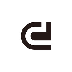letter cd simple geometric clear flat design logo vector