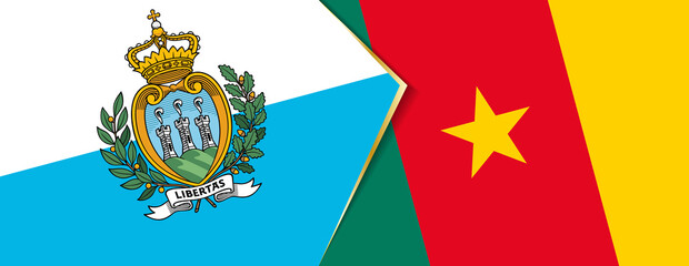 San Marino and Cameroon flags, two vector flags.