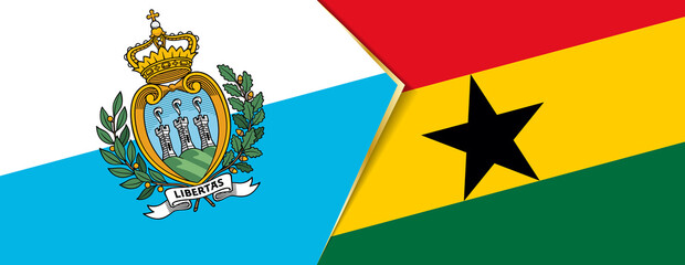 San Marino and Ghana flags, two vector flags.