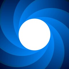 Abstract white circle on blue spiral background