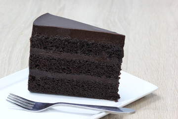 chocolate cakes on white background