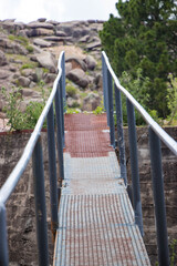 iron footbridge with handrail