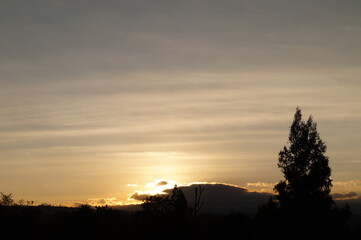sunset in the mountains