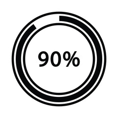 Progress bar and loading icons 90 percent
