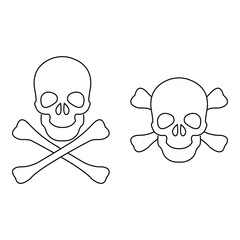 Skulls set on black background vector illustration 