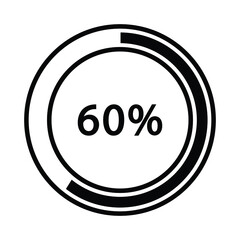 Progress bar and loading icons 60 percent