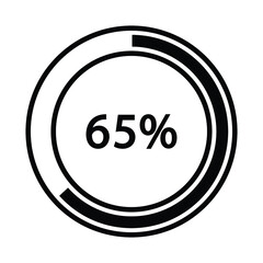 Progress bar and loading icons 65 percent