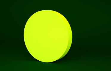 Yellow Ban icon isolated on green background. Stop symbol. Minimalism concept. 3d illustration 3D render.