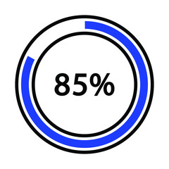 Progress bar and loading icons 85 percent