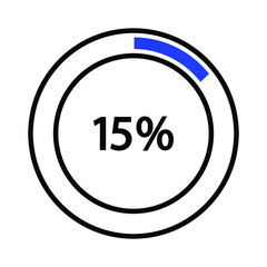 Progress bar and loading icons 15 percent