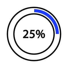 Progress bar and loading icons 25 percent