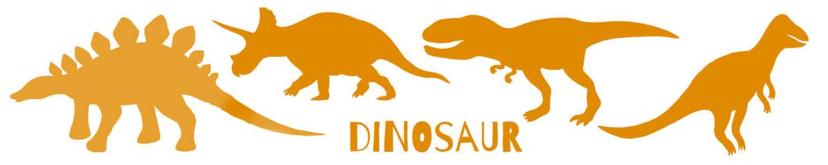Different type of dinosaurs illustration set collection