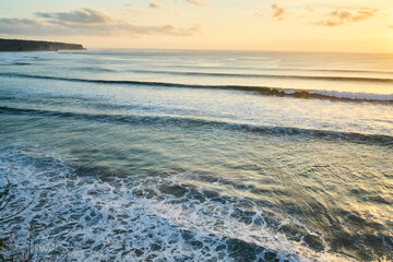 Stormy sea waving near cliff