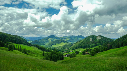 Naklejka premium small swiss mountains