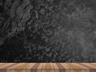 Empty top shelves or table wood on concrete wall background For product and some thing