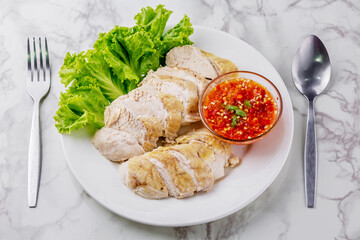 Boiled chicken breast