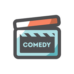 Naklejka premium Clapper board Comedy Vector icon Cartoon illustration