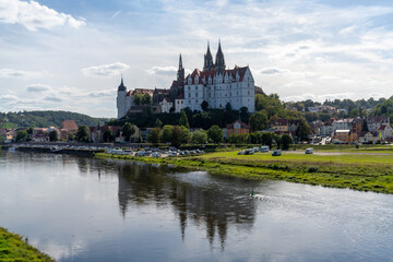 castle and cathedral in the German city of Meissen on the Elbe River