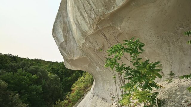 Chalk wall above Bechir's Gorge near Soroca, Moldova