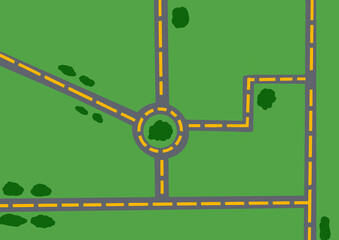 Obraz premium topview the road in the jungle